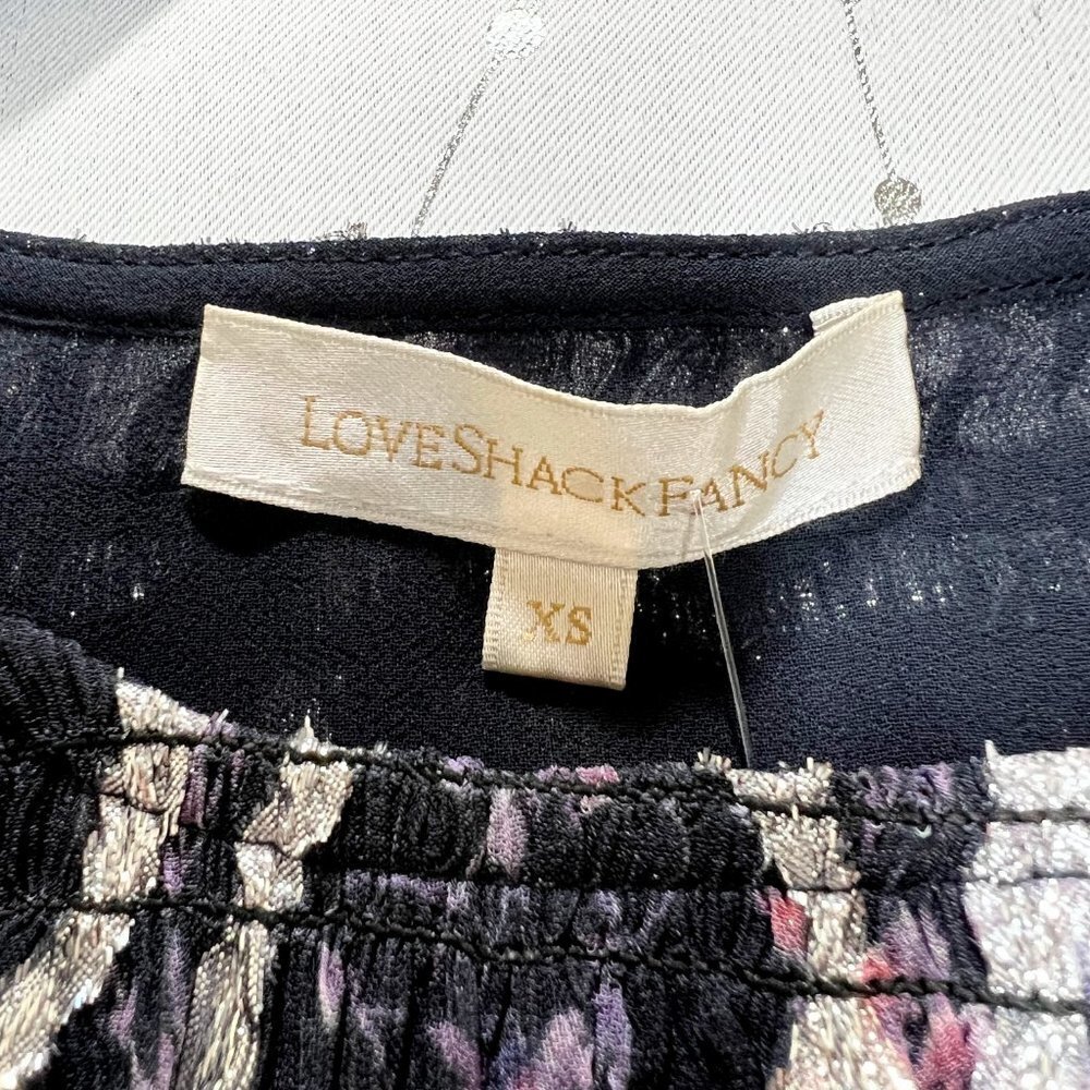 LoveShackFancy Black Silver Scarlett Mini Dress $495 - Picture 9 of 10